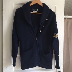 Vintage Ralph Lauren 100% wool blue cardigan